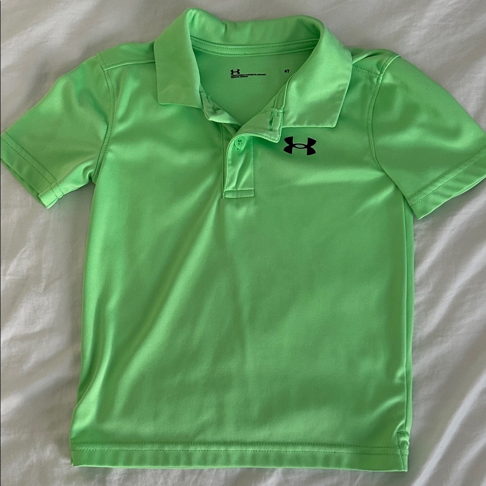 Boys Under Armour Neon Green Polo Shirt